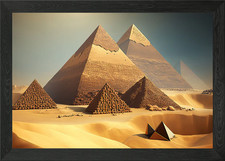 Egyptian Pyramids Framed Wall Art Poster Canvas Print Picture