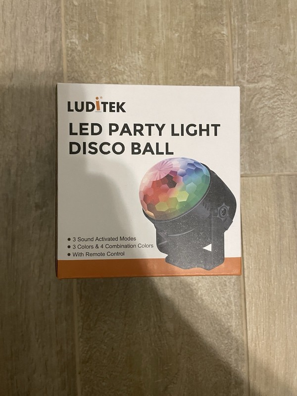 LUDITEK LED Party Light Disco Ball Remote Controlled 3 in 1