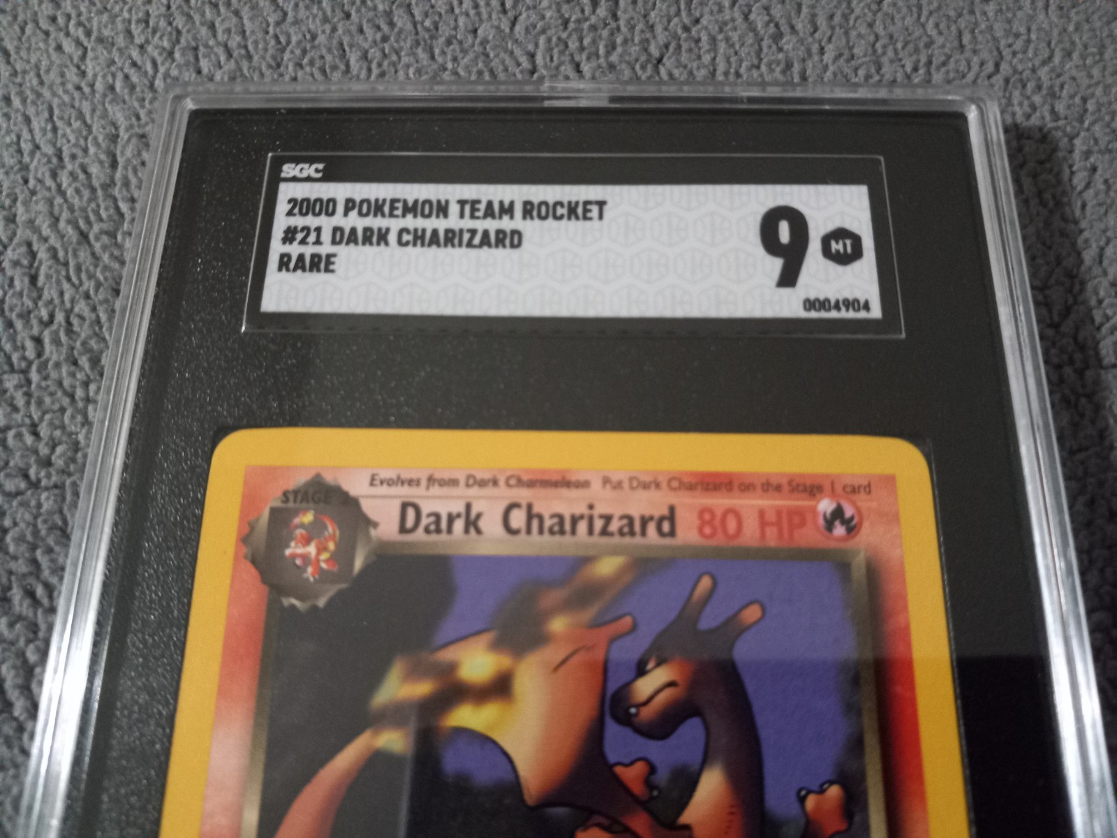 2000 Vintage Pokemon - Dark Charizard #21 Team Rocket 21/82 Rare - SGC 9 Mint view 7