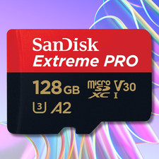 128GB Extreme Pro A2 UHS-I V30 U3 MicroSDXC Memory Card SDSQXCD-128G
