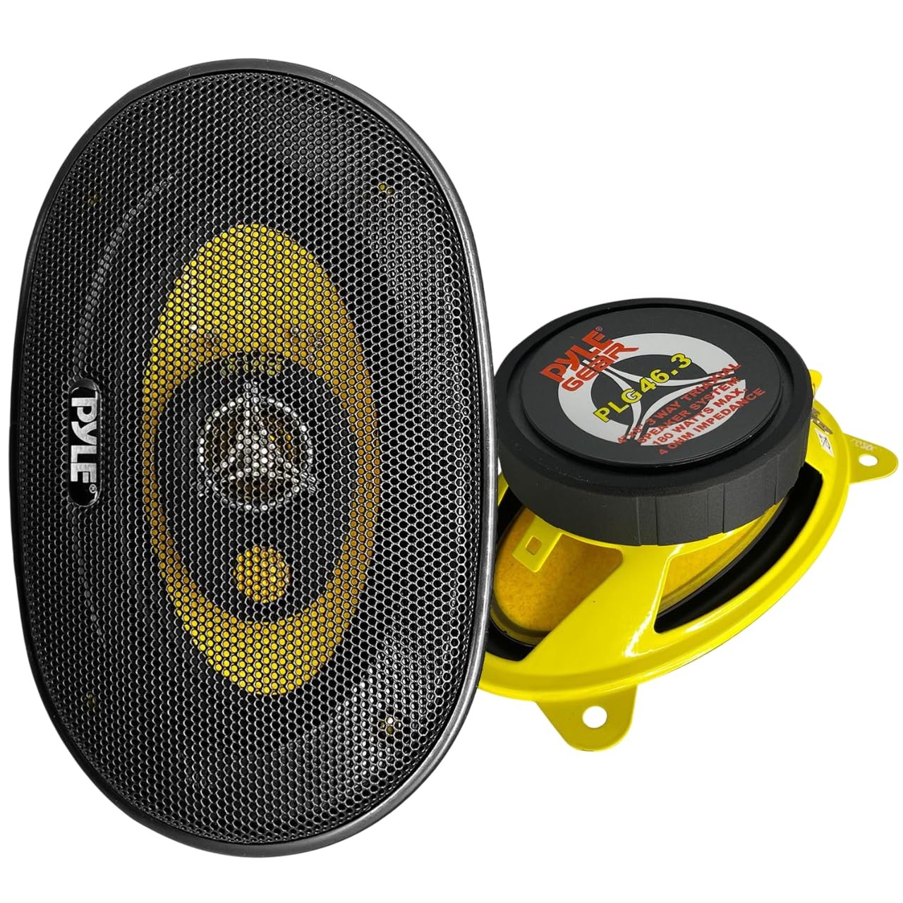 Pyle Car Three-Way Speaker System-Pro 4x6Inch 180W 4Ohm Mid 