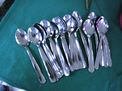 #MA Bakers & Chefs Windsor Pattern Stainless Teaspoons Restaurant LOT OF 26