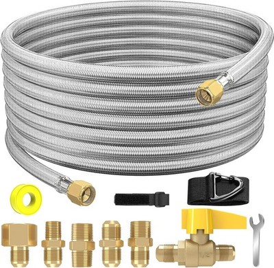 20Ft High Pressure Braided Propane Hose Extension with Fittings -Conversion Co
