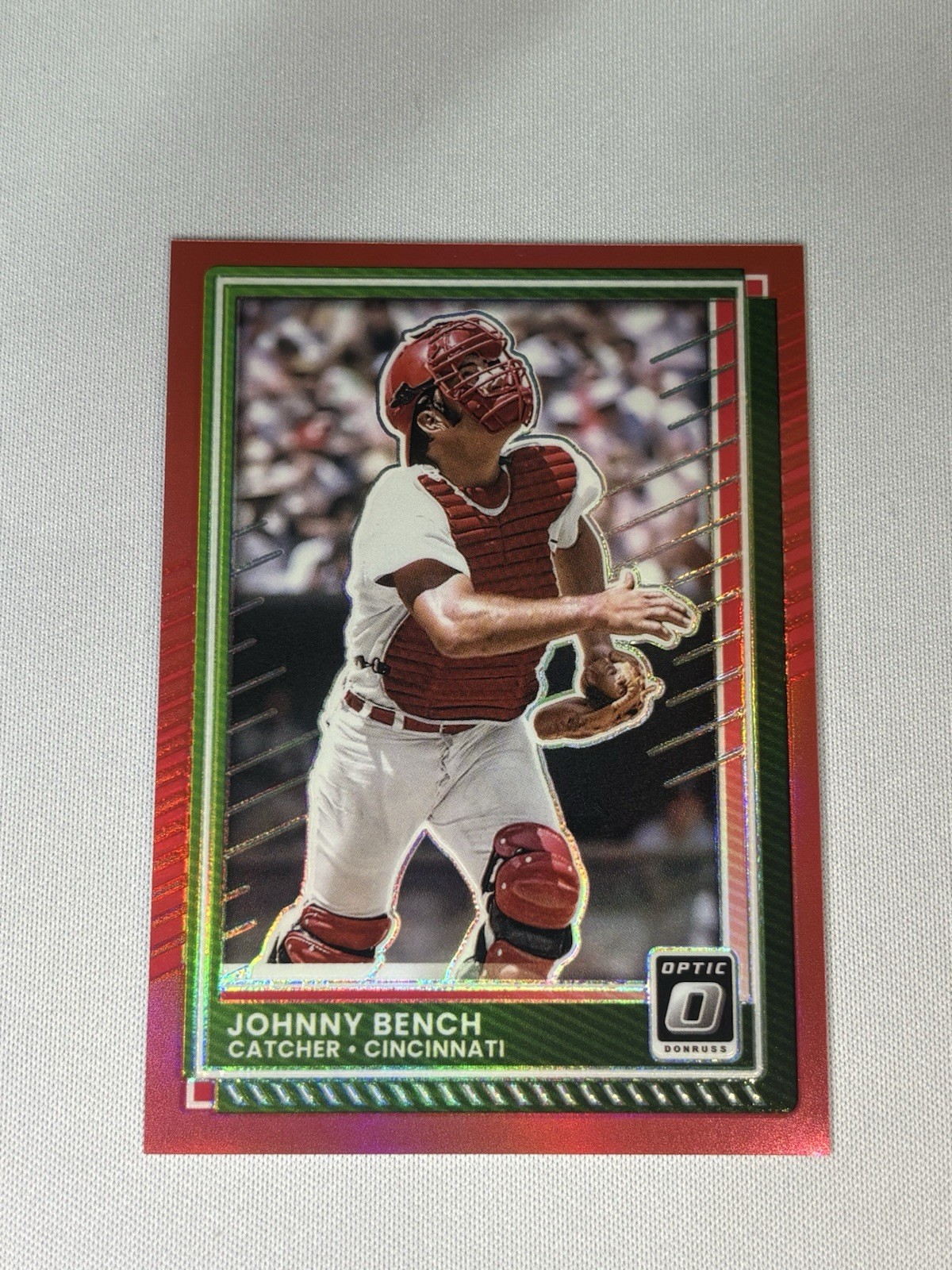 2025 Donruss Optic Red #46 Johnny Bench /99 Cincinnati Reds Color-Match SP