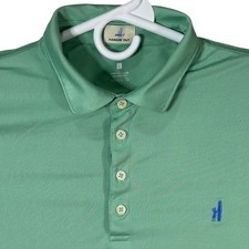 Johnnie-O Hangin Out Mens Large Green Polo Shirt Short Sleeve Performance Golf