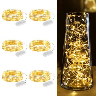 Minetom 6 Pack Fairy Lights Battery Operated String 6 Pack, Warm White 