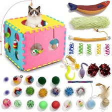 Cat Houses with 40 Cat Toys for Indoor Cats Cute Cat Bed Cat Cave 17 Inches