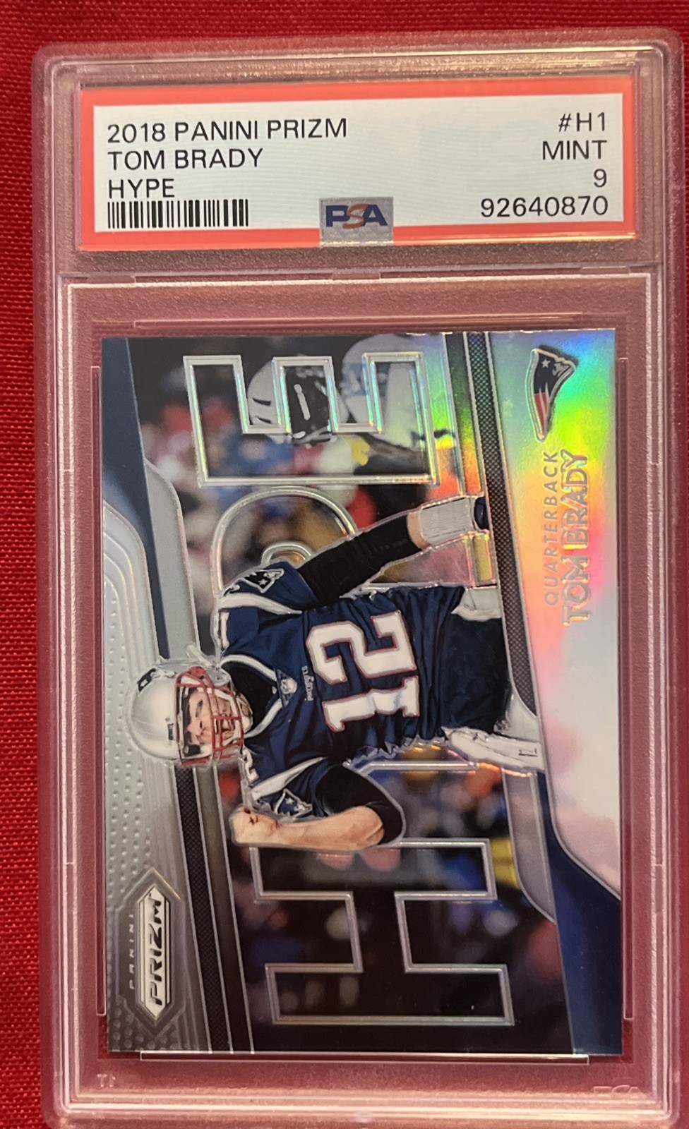 2018 Panini Prizm Tom Brady #H1 Hype PSA 9