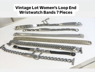 Vintage Lot Women s Loop End Wristwatch Bands 7 Pcs 