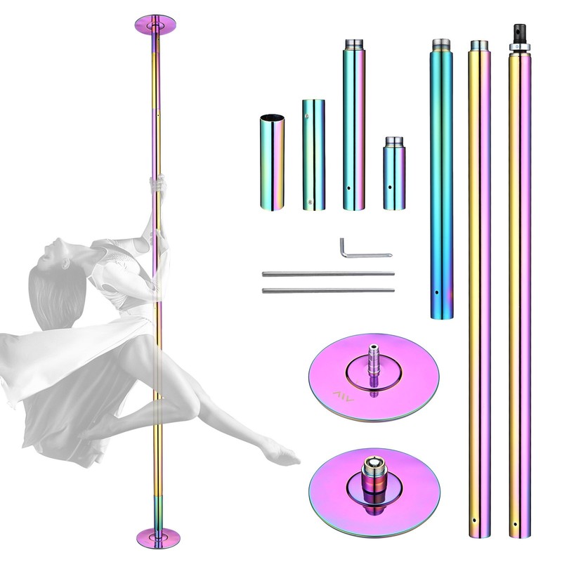 Yescom Static Spinning Dancing Pole Kit 10.8FT for Party Club Exercise,Colorful
