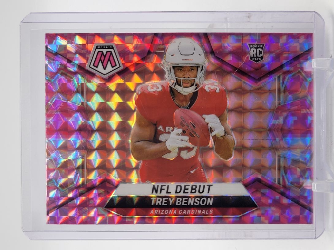 TREY BENSON 2024 MOSAIC NFL DEBUT ROOKIE PINK CAMO PRIZM RC Q5856