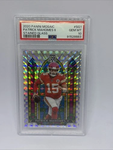 2020 Panini Mosaic PATRICK MAHOMES II Stained Glass Prizm Gem SG1 Chiefs PSA 10