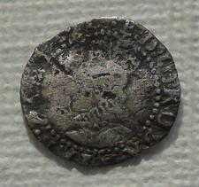 Elizabeth I Hammered Silver Portrait Penny, 13mm 0.39g, Tudor Period, h31