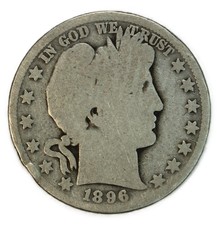 1896 o barber half dollar- Choice Fine Key DATE - SMH 1565