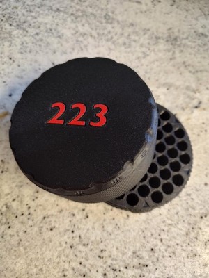223 Ammo Box Holds 55=Cartridges. Lid Screws On. Black  3d Printed.