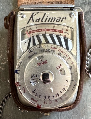 Vintage Kalimar Clip On Exposure Meter Made in Japan With Brown Case - 第 2/12 張圖片