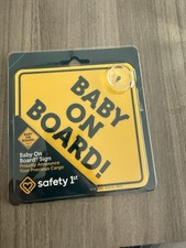 Safety 1st Baby On Board Car Window Sign Yellow with Suction Cup