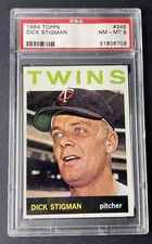 1964 Topps Dick Stigman PSA 8 Minnesota Twins 