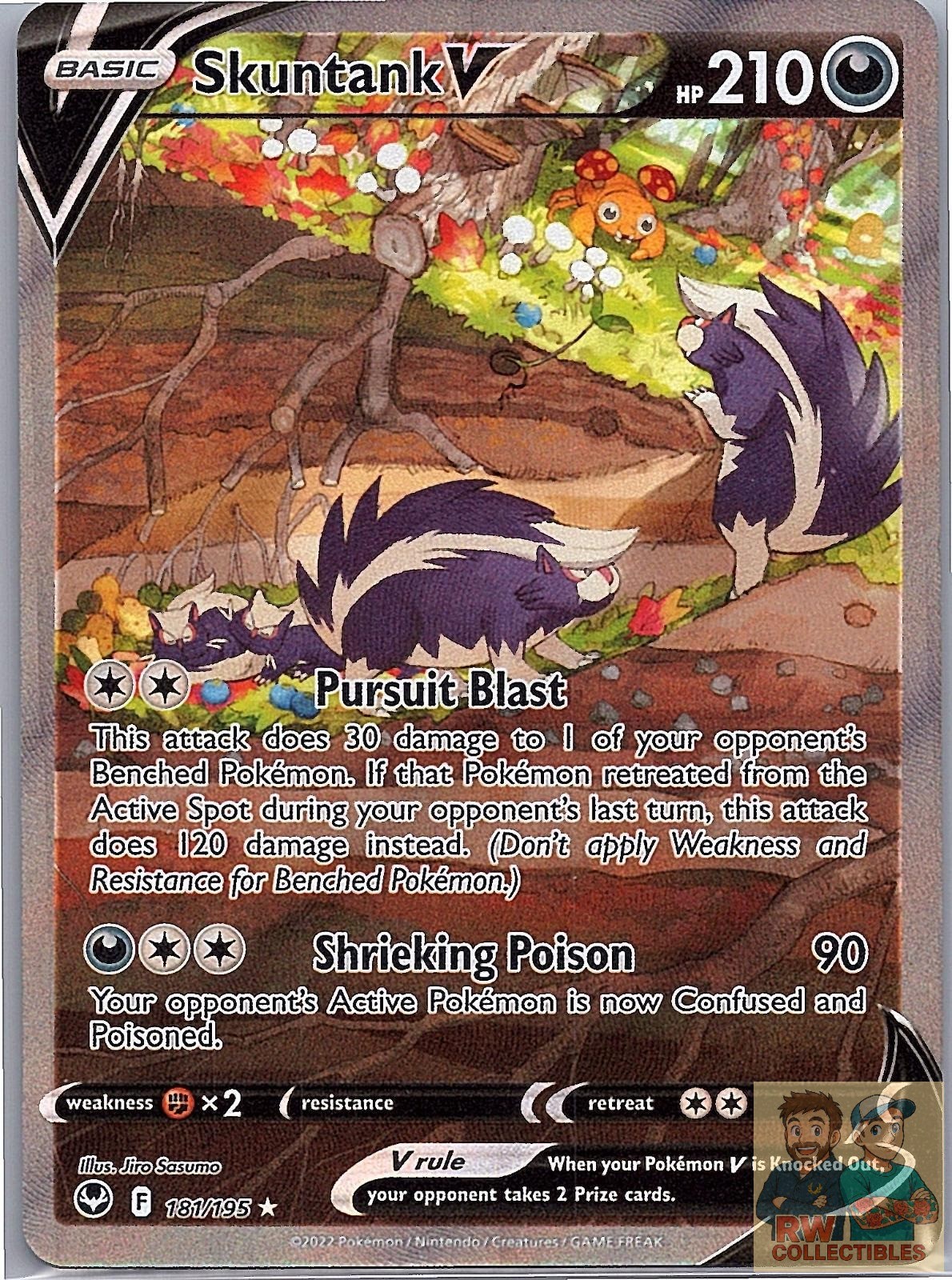 Skuntank V 181/195 Ultra Rare Silver Tempest Pokemon Lightly Played