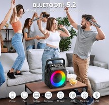 Karaoke Machine with Two Wireless Microphones Bluetooth Portable Karaoke Machine