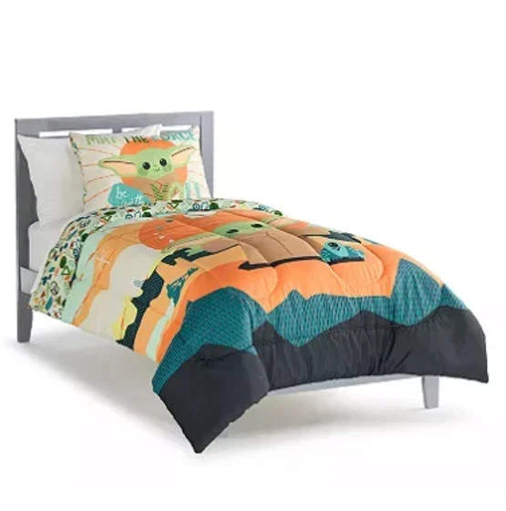 NEW Star Wars Mandalorian Baby Yoda 3-Pc Comforter Set Full/Queen - Big One Kids - Image 2 of 4