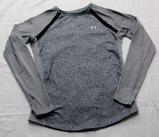 Under Armour ColdGear Shirt Mens Medium Gray Long Sleeve Fitted Baselayer Raglan