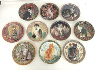 Bundle Danbury Mint Cats Around The World Collector Plates 8" Wide GC