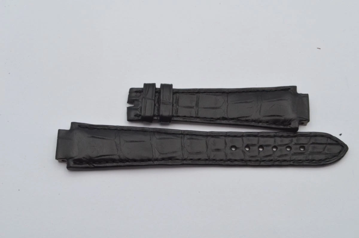Harry Winston Black Alligator Strap Short 17mm BY 16mm New Without Tag Custom Alligator Leather Strap For Harry Winston Premier Watch main image 4