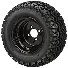 2 Golf Cart 20x10-10 Sierra Sport At Tires On 10x7 Gloss Black Steel Wheels