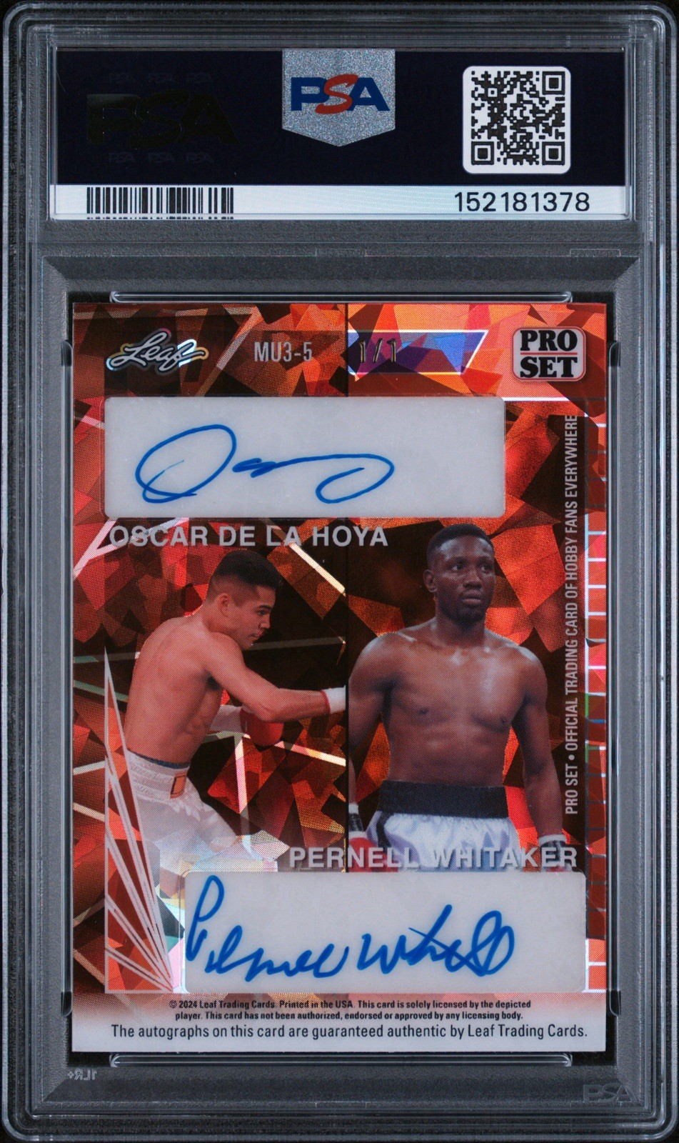 2024 Leaf Collective Multi Mash Up 3 Auto Mayweather/Hoya/Whitaker Orange 1/1 view 2