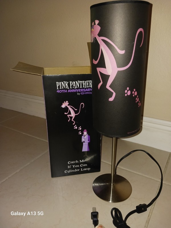 PINK PANTHER 40th Anniversary Cylinder Lamp - Brand New In Box