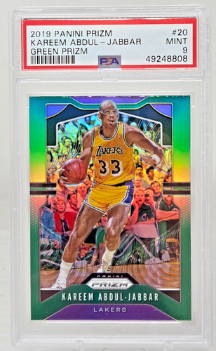 2019 Prizm GREEN REFRACTOR KAREEM ABDUL-JABBAR Card PSA 9 MINT Pop 27