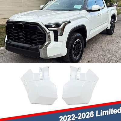 Pair Ice Cap White Front Side Bumper Cover For 2022-2026 Toyota Tundra SR5 TRD