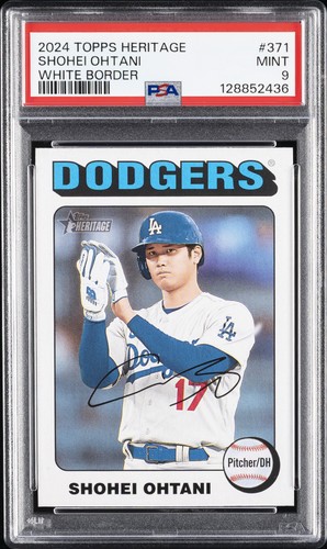 2024 TOPPS HERITAGE WHITE BORDER #371 SHOHEI OHTANI PSA 9
