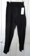 Chef Works Women's Black Chef Pants Elastic Drawstring Waist Size M NEW