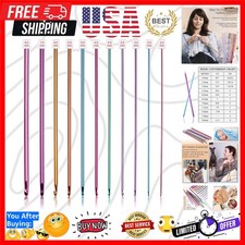 Long Crochet Hook Set, 11pcs Tunisian Multicolor Afghan Crochet Needles for C...