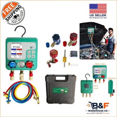 Precision HVAC Manifold Gauge Set - 92 Refrigerants, Dual Pressure & Leak
