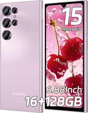 OUKITEL C61 Unlocked Cell Phone 2025- Android 15, 6.88" Display Purple 