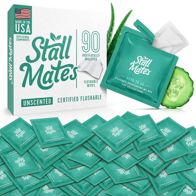 - Flushable Wipes, Individually Wrapped, Travel Friendly, Unscented with Cucumbe