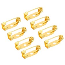 100Pcs Safety Bar Pins 15mm Brooch Clasp Pin Backs for ID Badges, Gold Tone