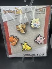  BRAND NEW Pokemon Jibbitz Crocs Shoe Charms 5-PACK Pikachu Eevee Togepi Vulpix