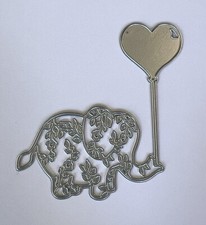 Baby Elephant With Heart Metal Cutting Die Card Tag Scrapbook Journal 4055