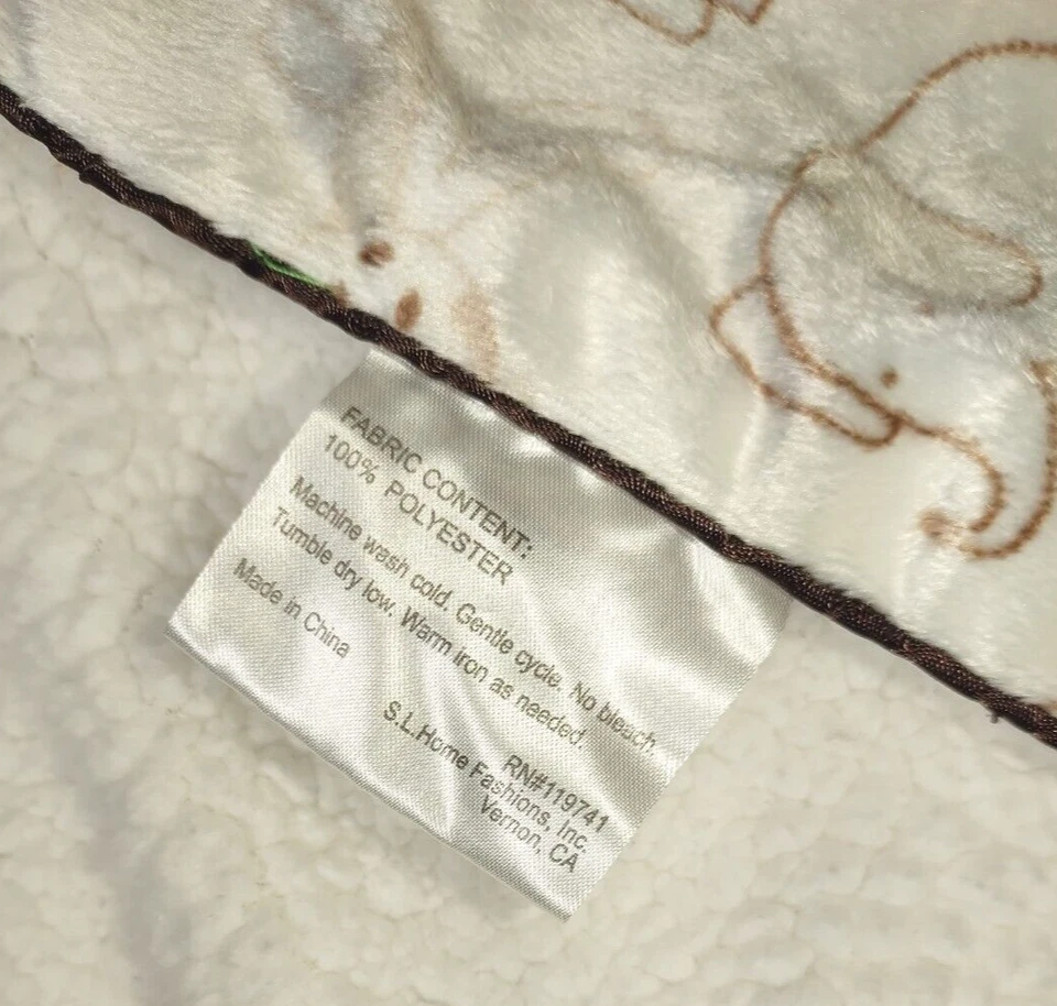 Manta SL Home Fashions Beige Jungle Safari Marrón Blanco Sherpa Lovey RN 119741 Foto 3 de 4