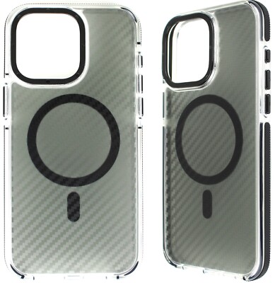 MagSafe Hülle für iPhone 15 Pro Max Handyhülle Carbon Optik Case