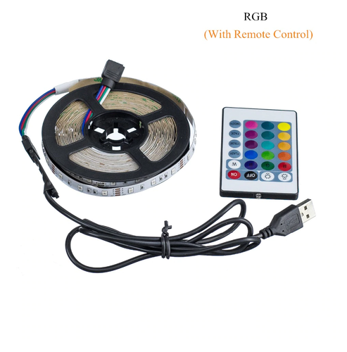 Tira de luces LED con mando USB cinta Flexible RGB 1M 2M 3M 4M 5M |