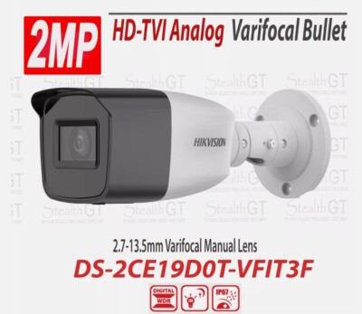 Hikvision DS-2CE19D0T-VFIT3F 2MP 1080p HD Analog Varifocal Camera 2.7-13.5mm