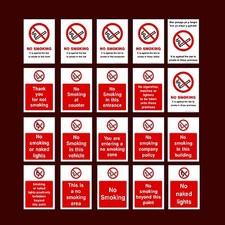 No Smoking / Against the law / Vehicle / Bar / Pub - Plastic Sign, Sticker