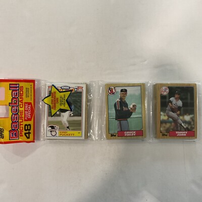 1987 Topps Rack Pack HOF K.Puckett AS/T.John On Top- HOF Tom Seaver On Back  C