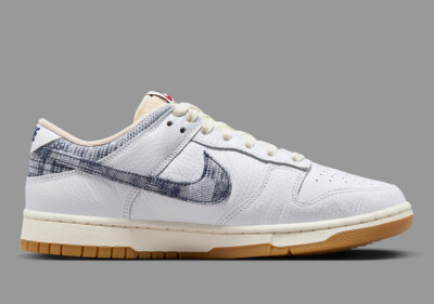 Nike Dunk Low New Americana Washed Denim White Navy Red FN6881-100