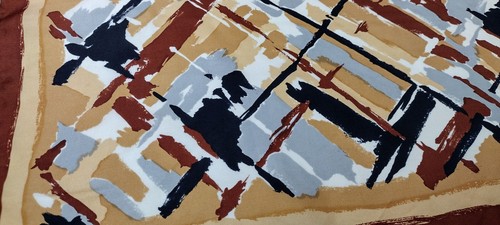 ANNE FOGARTY Abstract ALL SILK Scarf Vintage JAPAN Signature David E. Schwab - Picture 13 of 22